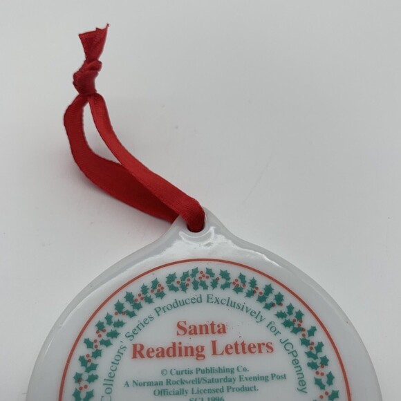 Ornament Norman Rockwell Santa Reading Letters JC Penney Vintage 1996 2.75 Inch - Picture 6 of 6